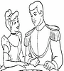 dla kolorowanki do wydruku z bajki Disney Kopciuszek i królewicz w oficerskim mundurze oparci o poręczę balkonu
